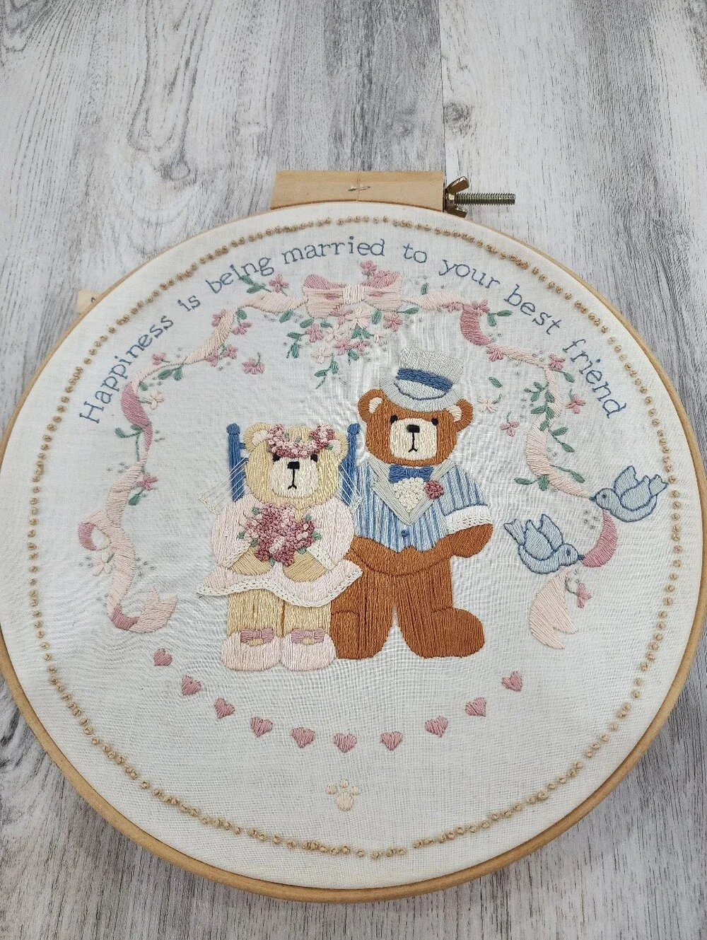 Vintage Best Friends Wedding Embroidery